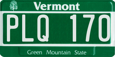 VT license plate PLQ170