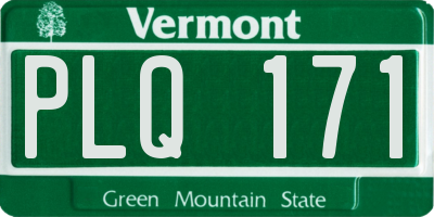 VT license plate PLQ171