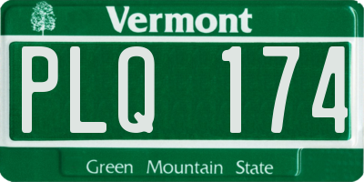 VT license plate PLQ174