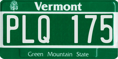 VT license plate PLQ175