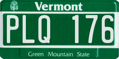 VT license plate PLQ176