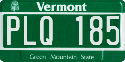 VT license plate PLQ185