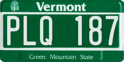 VT license plate PLQ187