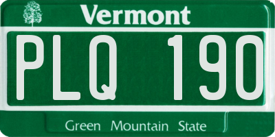 VT license plate PLQ190