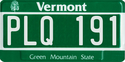 VT license plate PLQ191