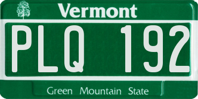 VT license plate PLQ192