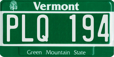 VT license plate PLQ194