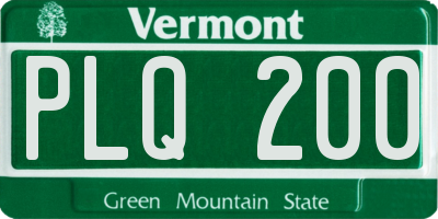 VT license plate PLQ200