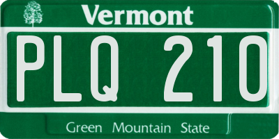 VT license plate PLQ210