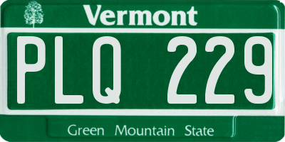 VT license plate PLQ229