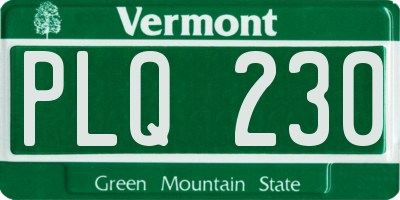 VT license plate PLQ230
