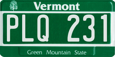 VT license plate PLQ231
