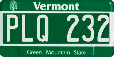 VT license plate PLQ232