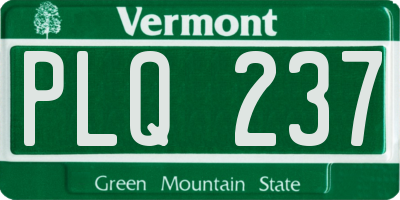 VT license plate PLQ237