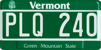 VT license plate PLQ240