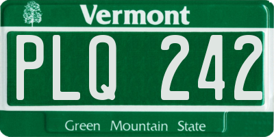 VT license plate PLQ242