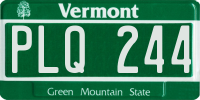 VT license plate PLQ244