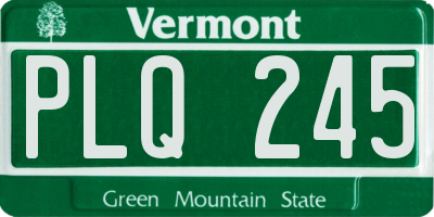 VT license plate PLQ245