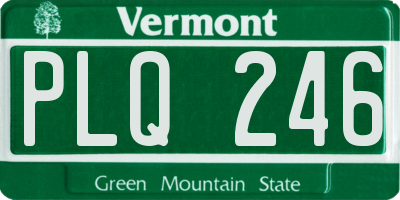VT license plate PLQ246