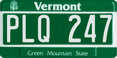 VT license plate PLQ247