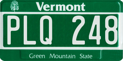 VT license plate PLQ248