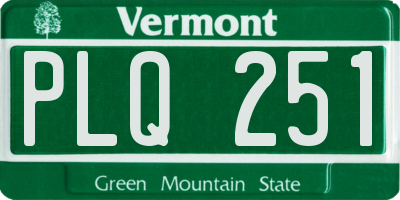 VT license plate PLQ251
