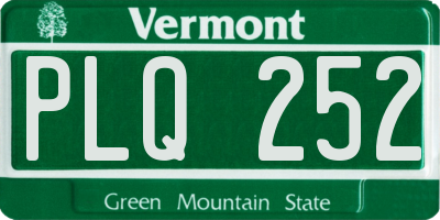 VT license plate PLQ252