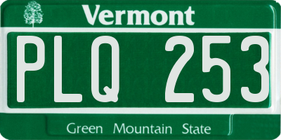 VT license plate PLQ253