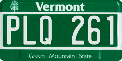 VT license plate PLQ261