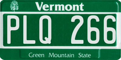 VT license plate PLQ266