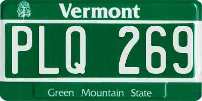 VT license plate PLQ269
