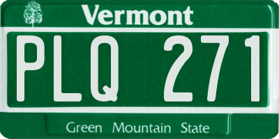 VT license plate PLQ271