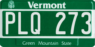 VT license plate PLQ273