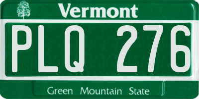 VT license plate PLQ276