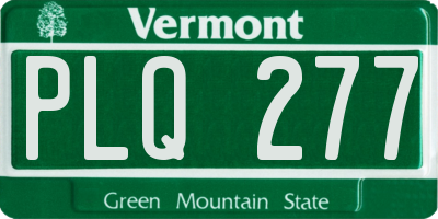VT license plate PLQ277
