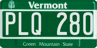 VT license plate PLQ280