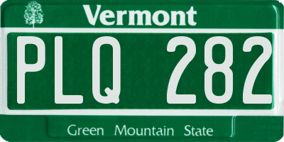 VT license plate PLQ282