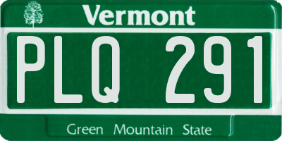 VT license plate PLQ291