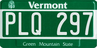 VT license plate PLQ297