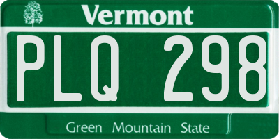VT license plate PLQ298