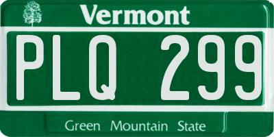 VT license plate PLQ299