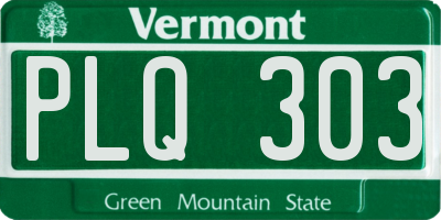 VT license plate PLQ303