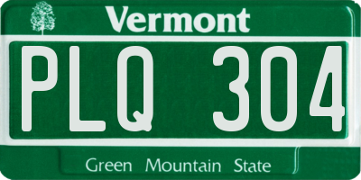 VT license plate PLQ304