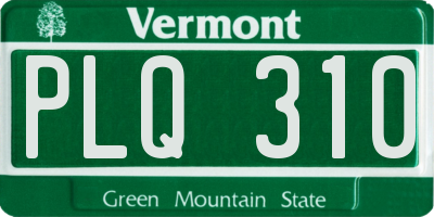 VT license plate PLQ310