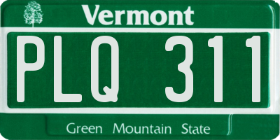 VT license plate PLQ311
