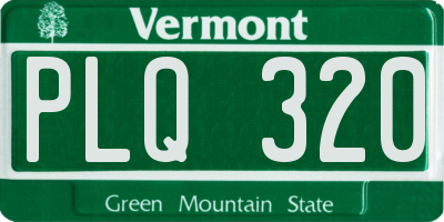 VT license plate PLQ320