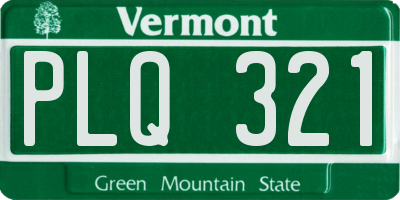 VT license plate PLQ321