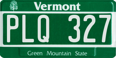 VT license plate PLQ327