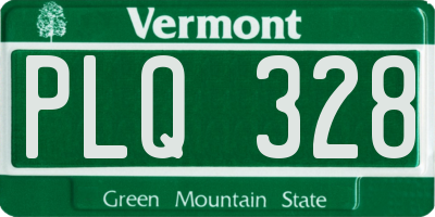 VT license plate PLQ328