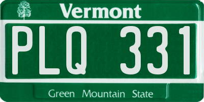 VT license plate PLQ331